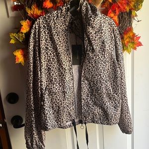 Long sleeve hooded, cinch waist rain coat